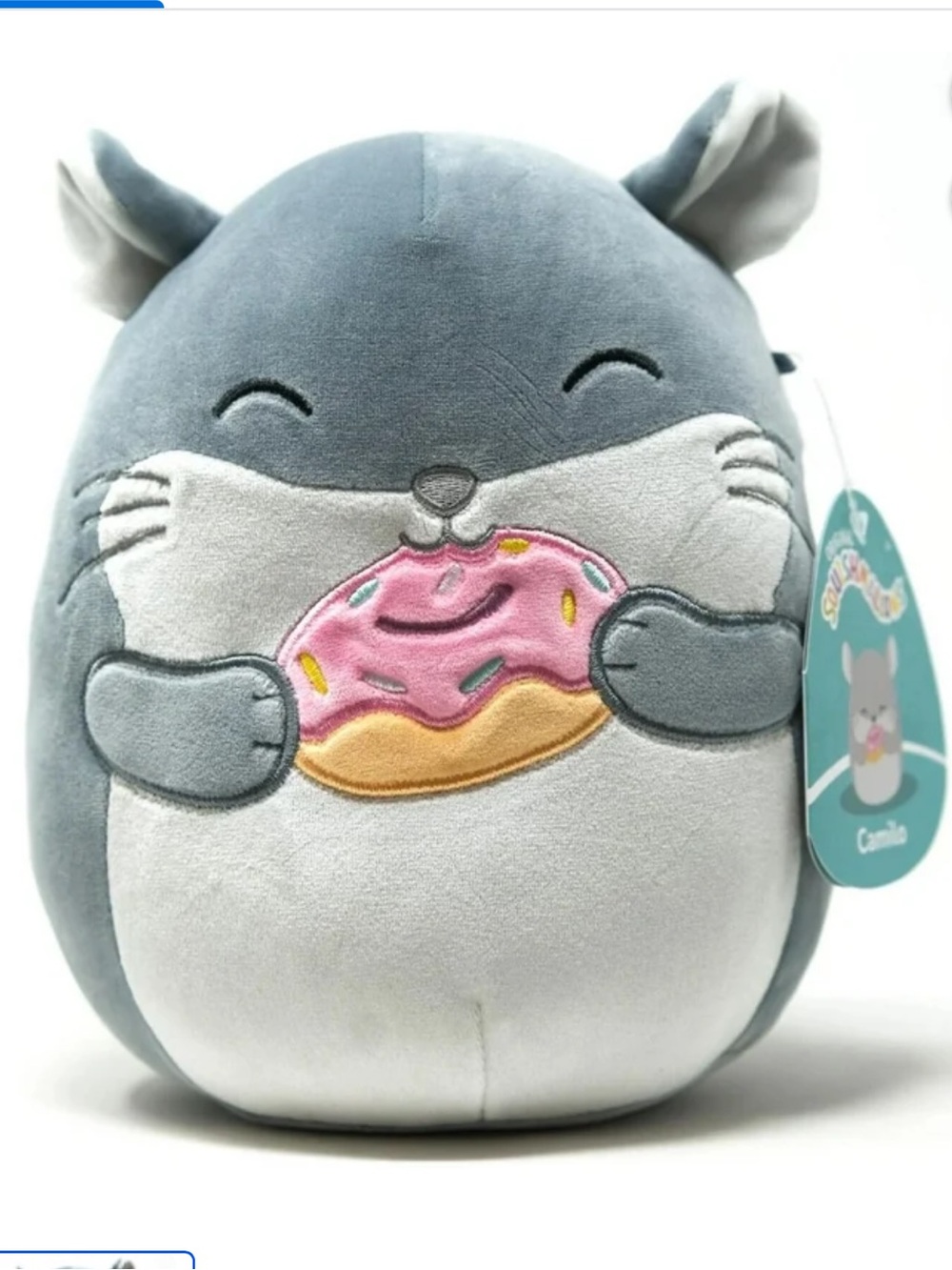 SQUISHMALLOWS Camilo The Chinchilla With Donut Stuffed Plush Toy 12” BRAND NEW